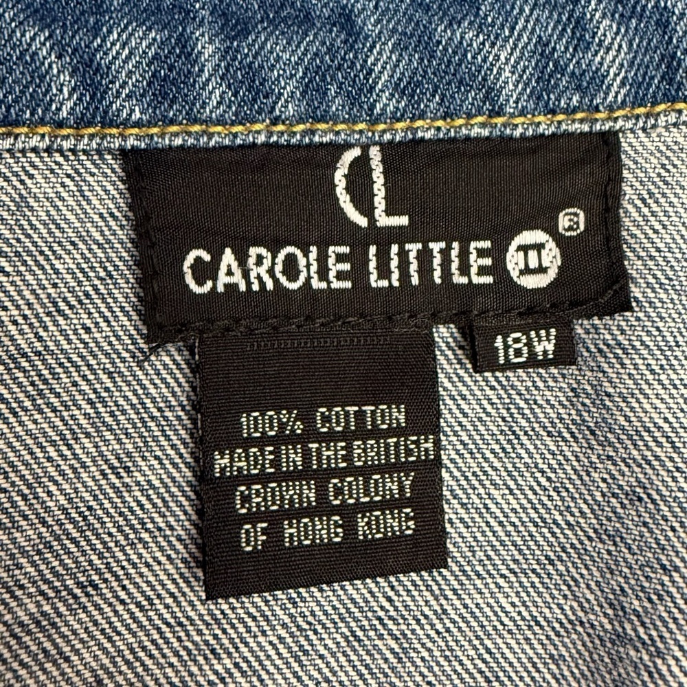 Vintage Carole Little Patchwork Denim Jacket – Size 18W Cotton - Picture 8 of 13